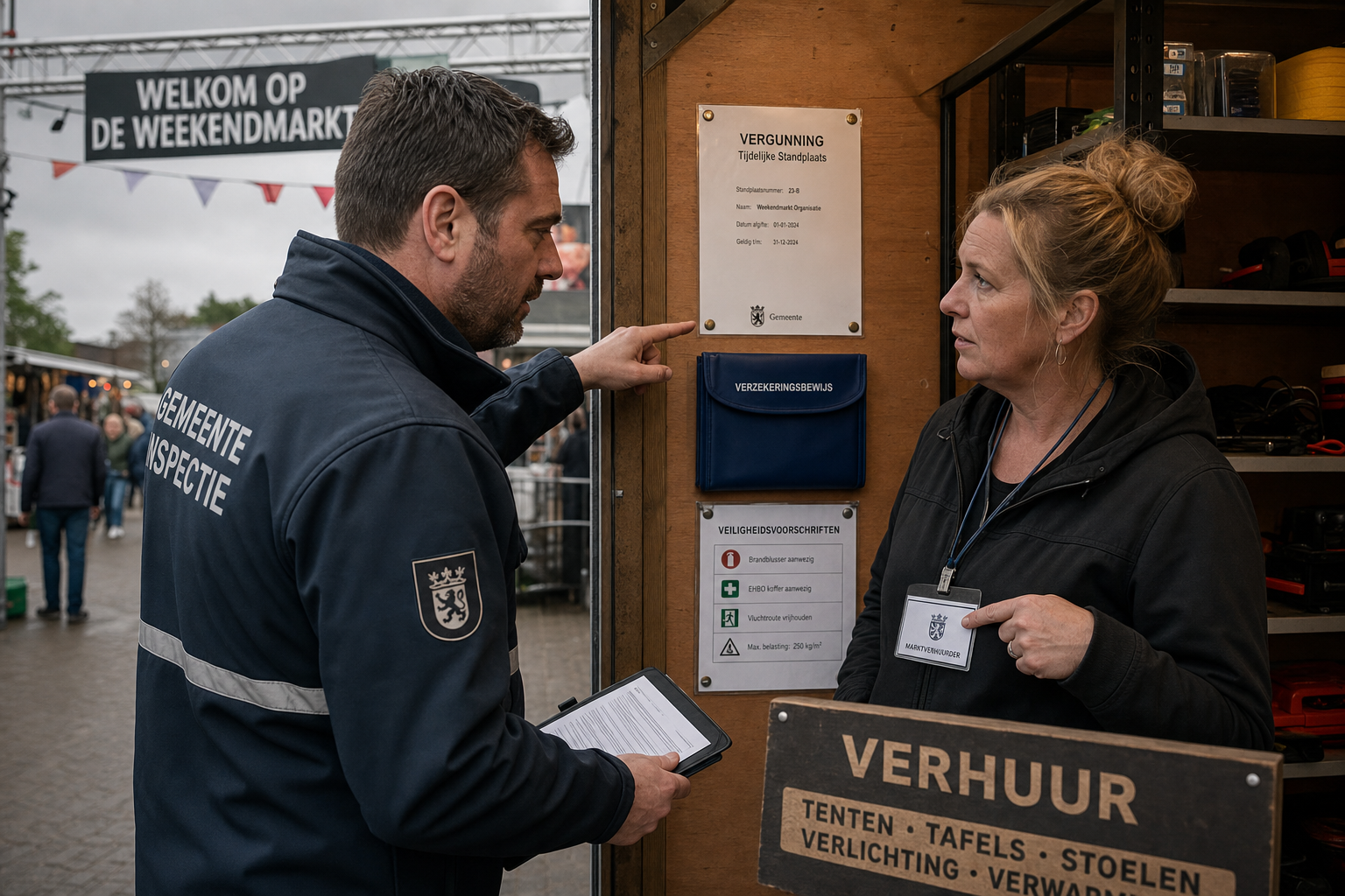 Verzekeringspapieren voor marktkraam verhuur