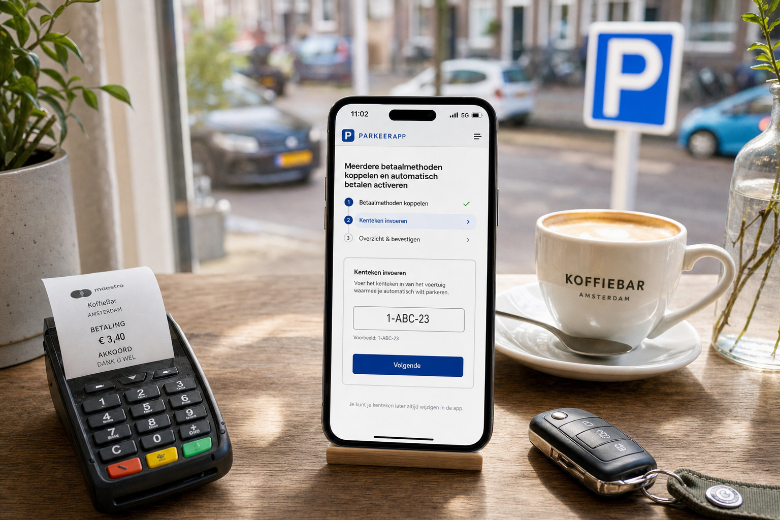 Kenteken koppelen aan parkeerapp Amsterdam